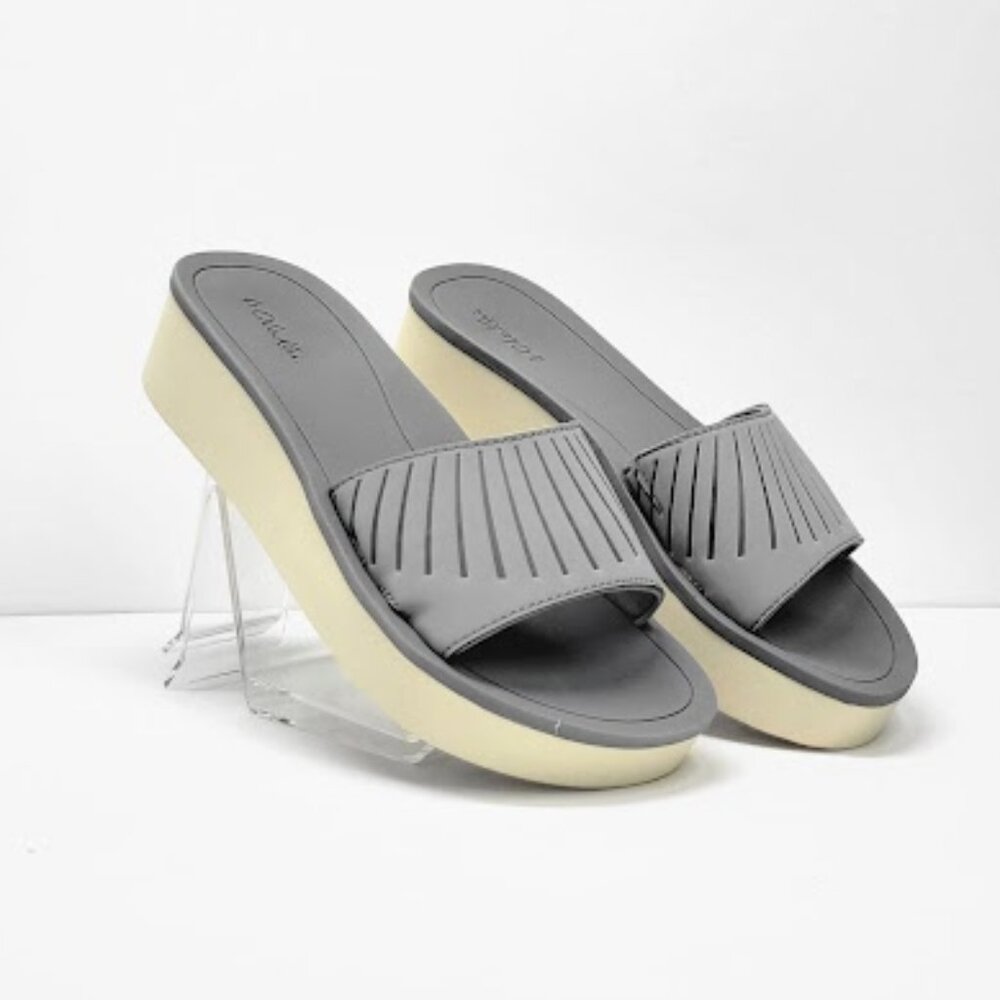 OLUKAI WOMEN'S halu'a slides sandals platform gray Sz 7